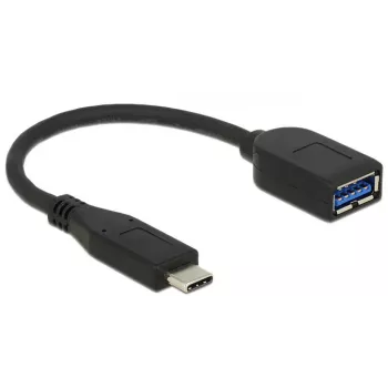 Cable USB DeLOCK USB 3.1 Gen 2 Type-C/Type-A 0,1 m negro