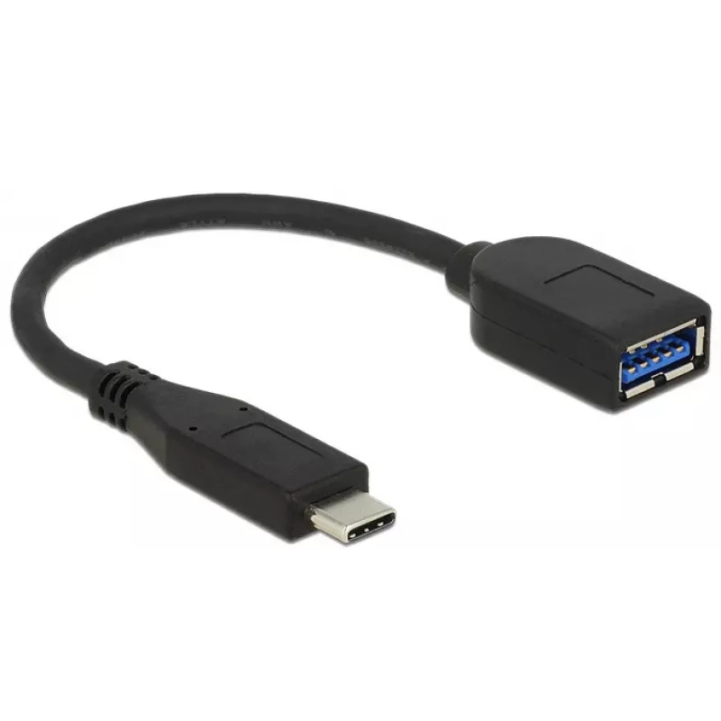 Cable USB DeLOCK USB 3.1 Gen 2 Type-C/Type-A 0,1 m negro
