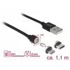 Cable USB DeLOCK 85723 USB 2.0 1,1 m USB A USB C/Micro-USB B negro