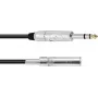 Cable de audio Omnitronic alargador de jack estéreo de 6,3 mm, 3 m, negro