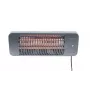 Calefactor eléctrico de cuarzo SUNRED LUG-2000W — 2000 W, elemento de vidrio de cuarzo, para exterior, montaje en pared, IP24, negro