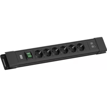 Regleta de enchufes Bachmann CONNECTUS BM005922 — 6 tomas CEE7, 1 USB-A 22W, cable de 2,0 m