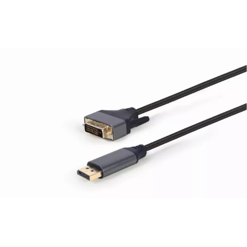 Adaptador de cable de vídeo Gembird CC-DPM-DVIM-4K-6 – DisplayPort a DVI, 1,8 m, 4K, negro