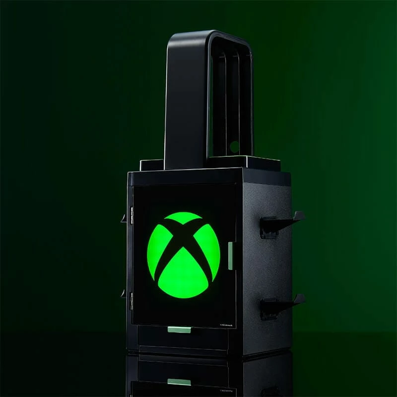 Numskull Games Estuche oficial de juegos Xbox, soporte para discos de juegos, Xbox, negro, con cable