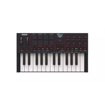 Teclado MIDI AKAI MPK MINI 4 negro – 25 teclas, 8 pads, 8 codificadores, arpegiador, USB-C, salida MIDI