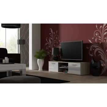 Soporte de TV Cama SOHO 140 roble Sonoma/blanco brillante