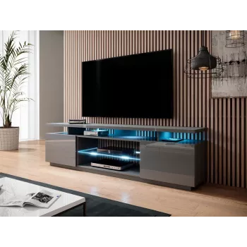 Mueble RTV EVA 180x40x56 grafito/brillante