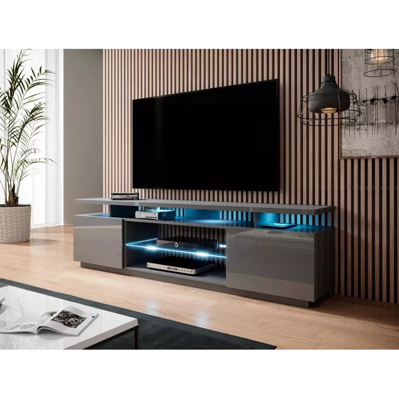 Mueble RTV EVA 180x40x56 grafito/brillante