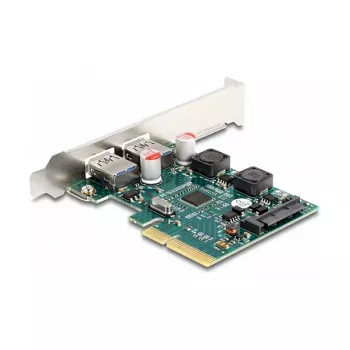 Tarjeta DeLOCK PCI Express x4 a 2 conectores hembra USB 10 Gbit/s Type-A externos Low Profile