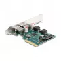 Tarjeta DeLOCK PCI Express x4 a 2 conectores hembra USB 10 Gbit/s Type-A externos Low Profile