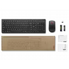 Teclado y ratón Lenovo inalámbricos negros