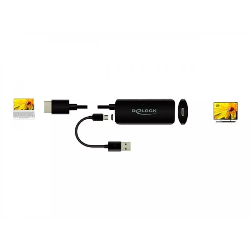 Adaptador HDMI-A conector macho a conector hembra USB Type-C DeLOCK 63251
