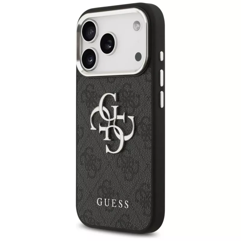 GUESS | Hardcase 4G | Funda trasera | iPhone 17 Pro Max | Apple | Cuero ecológico/PC/Plástico/TPU | Negro