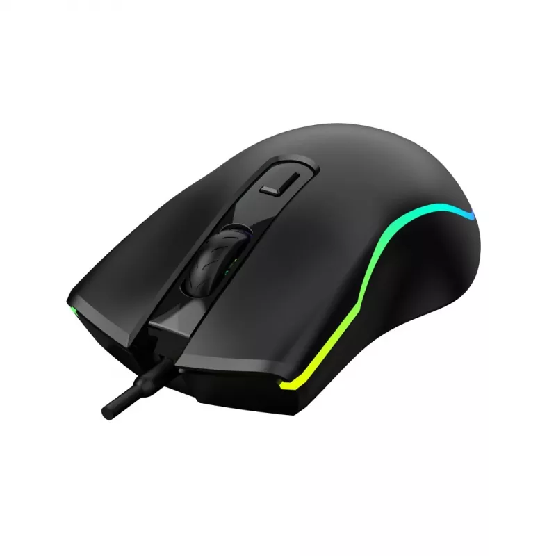 Ratón gaming con cable calefactado ActiveJet AMY-W390 — ambidiestro, óptico 2000 DPI, USB Type-A, 4 botones, negro