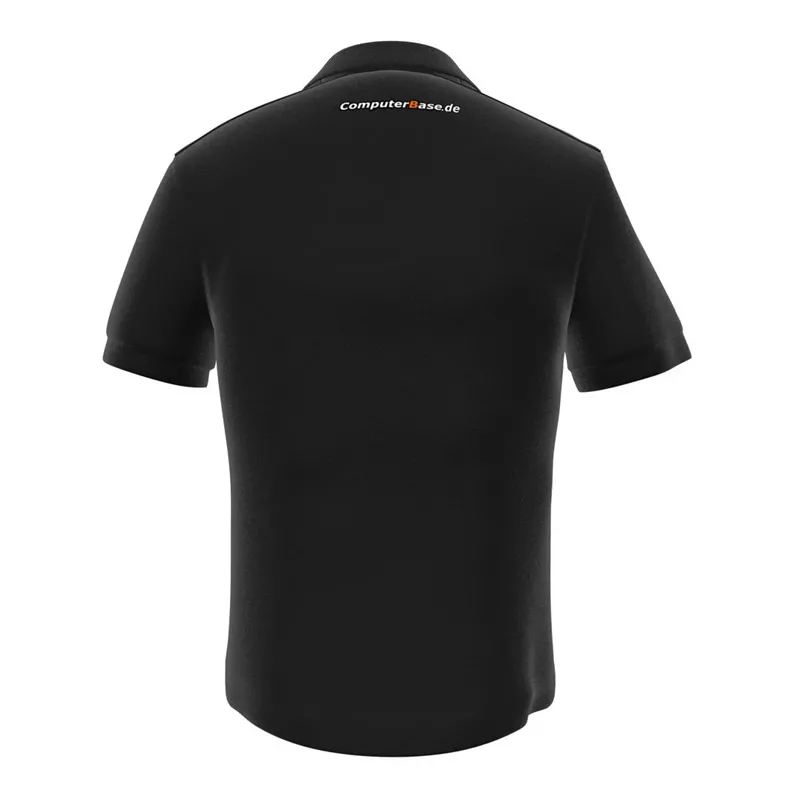 Polo GamersWear ComputerBase Polo Negro Talla S — polo gaming para hombre, negro, tejido transpirable