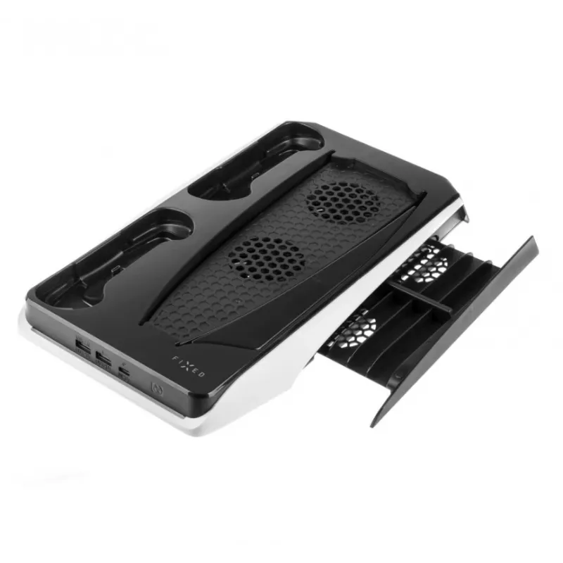 Base de refrigeración y carga FIXED FIXPS5-MCS-BW — base multifunción para mando PS5 DualSense