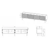 Mueble TV 4D ONDA 200x40x35-54 negro (vertical o montado en pared)
