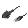 Wentronic Goobay Cable de conexión TAE-F para DSL / VDSL, negro, 6 m – Conector macho TAE-F a conector macho RJ45 (8P2C) (51234)