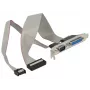 Delock 85644 Soporte de ranura, 1x paralelo DB25 + 1x serie DB9 a IDC, patillaje girado