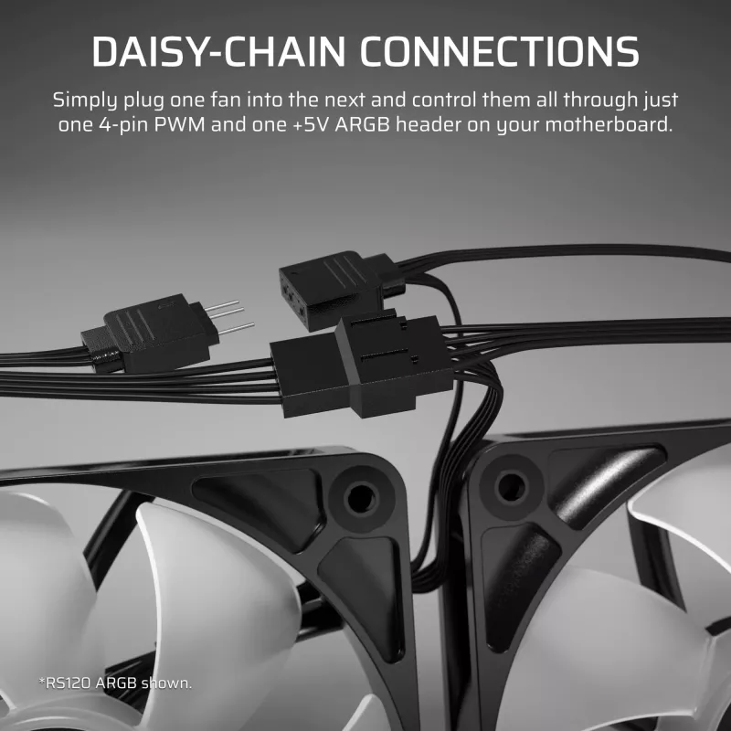 Ventilador CORSAIR RS120-R 120mm Blanco ARGB 25mm de grosor