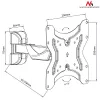 Maclean MC-741 soporte de pared para TV de 13–42 pulgadas (33–106,7 cm), VESA 75×75–200×200, máx. 25 kg, distancia a la pared 5,9–22,8 cm, negro