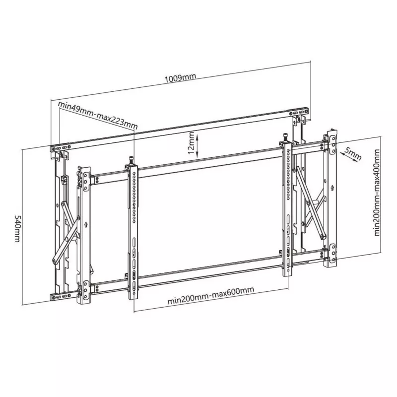Soporte para videowall de TV MACLEAN MC-845 VESA 600x400mm soporte para pantallas
