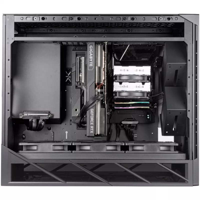 ALTA F2, caja big tower negra, cristal templado