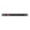 Lanberg PDU-08I-0200-C20-BK unidad de distribución de corriente (PDU) 1U negro 8 salidas AC (PDU-08I-0200-C20-BK)