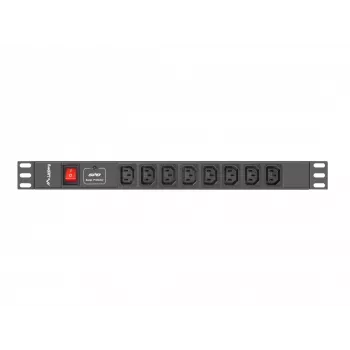 Lanberg PDU-08I-0200-C20-BK unidad de distribución de corriente (PDU) 1U negro 8 salidas AC (PDU-08I-0200-C20-BK)