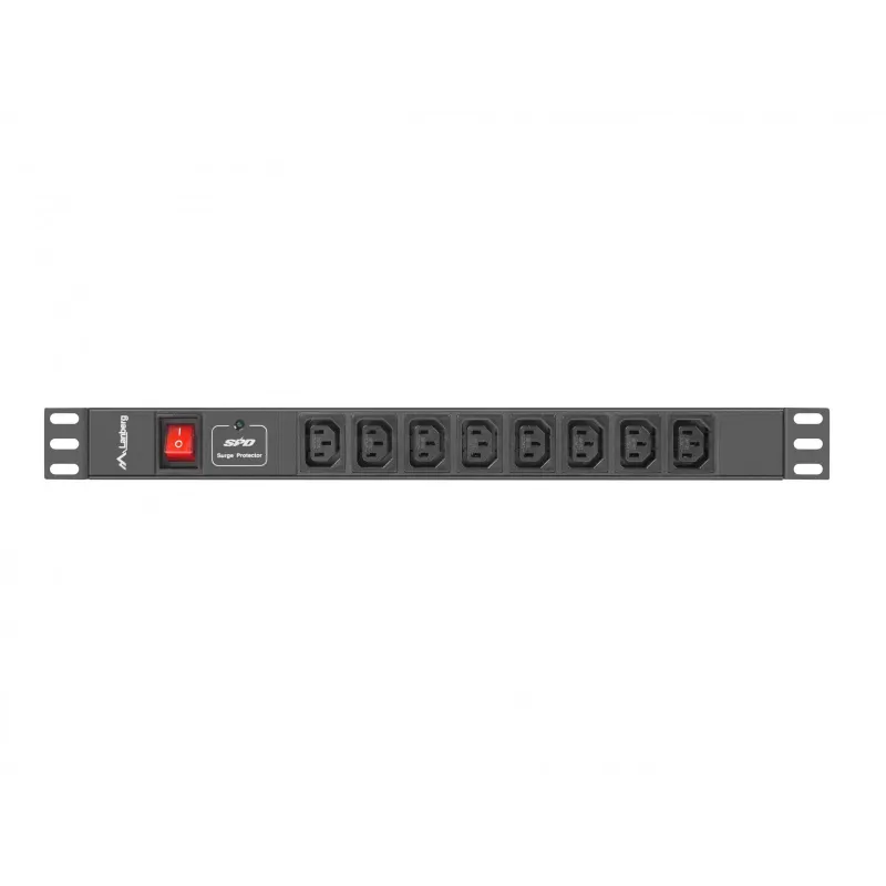Lanberg PDU-08I-0200-C20-BK unidad de distribución de corriente (PDU) 1U negro 8 salidas AC (PDU-08I-0200-C20-BK)