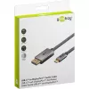 Cable adaptador USB, conector macho USB-C > conector macho DisplayPort, 4K 60 Hz (negro/plata, 2 metros, cable trenzado)