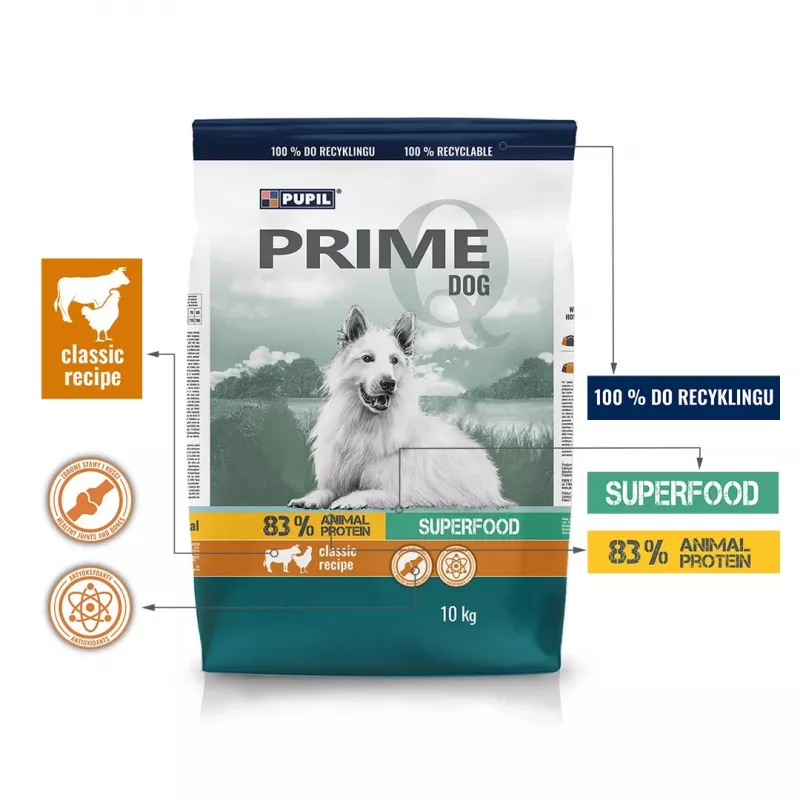 PUPIL Prime Mini Rico en aves con ternera - Pienso seco para perros - 10 kg