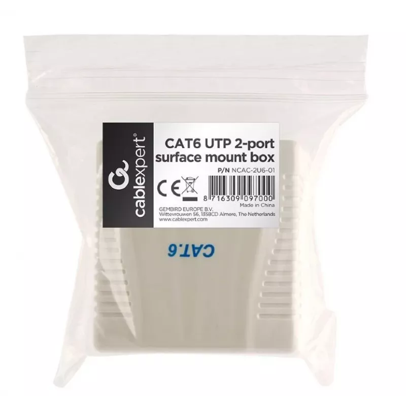 Caja de montaje para accesorios de cable CAT6 UTP/2P NCAC-2U6-01 Gembird