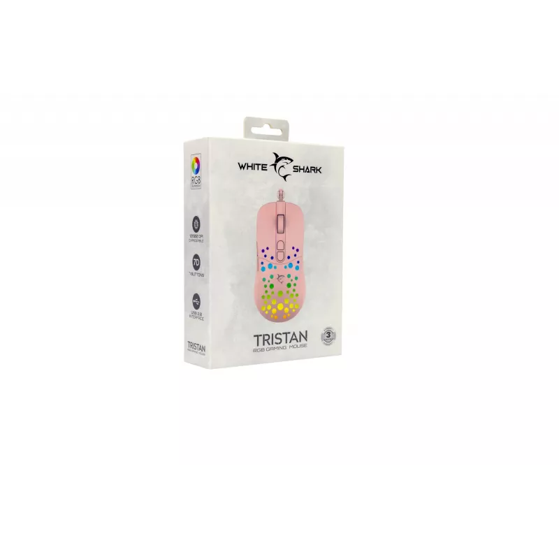 Ratón White Shark GM-9004 Tristan-2 rosa RGB USB