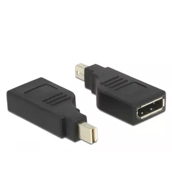Adaptador Delock Mini DisplayPort 1.2 conector macho > DisplayPort conector hembra 4K 90° en ángulo - Adaptador DisplayPort - Mini DisplayPort (M) en ángulo a DisplayPort (H) en ángulo - Negro (65626)