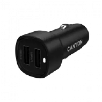 CANYON Cargador para coche OnDrive 24 24W 2xUSB-A Negro