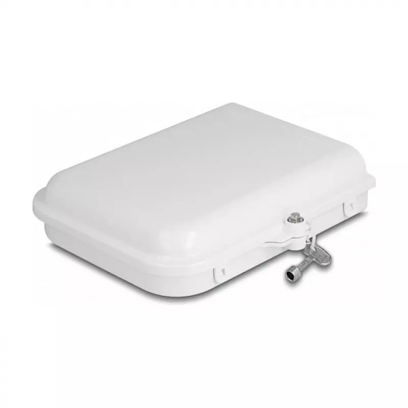 Caja de distribución de fibra óptica DeLOCK 8 puertos impermeable blanca