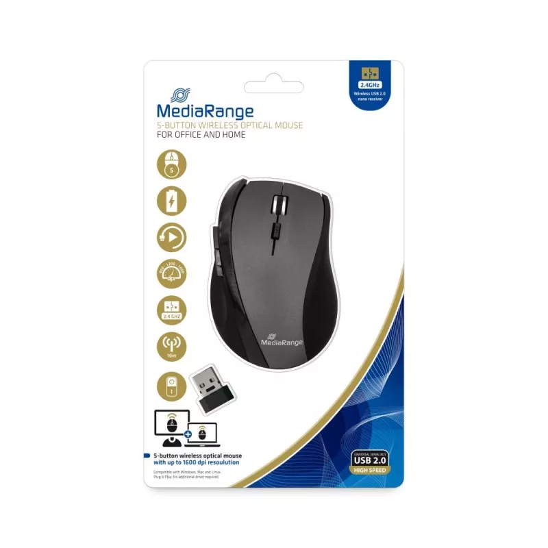 Ratón MediaRange MROS203 RF Wireless Óptico