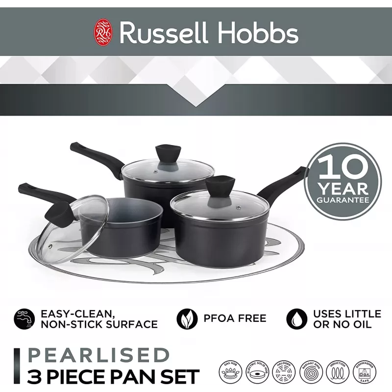 Set de ollas Russell Hobbs RH01706EU, 3 piezas, acabado perlado