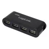 HUB USB 2.0 4 puertos con fuente de alimentación, negro