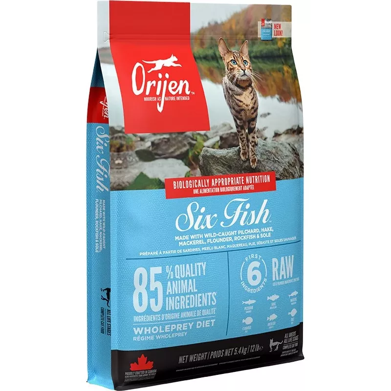 ORIJEN Six Fish Cat - Comida seca para gatos - 5,4kg