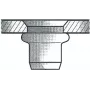 Tuerca remachable GESIPA Al M10×12×21 cabeza avellanada para 4,0–6,5 mm, pack de 100