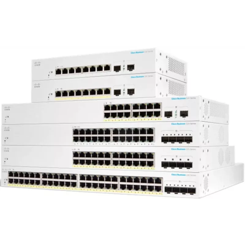 CISCO Business Switching CBS220 Smart 48 puertos Gigabit PoE 382W 4x10G SFP+ Uplink