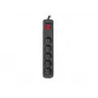 Regleta de enchufes ARMAC R5 — 5 tomas, protección contra sobretensiones, cable de 3 m, negra