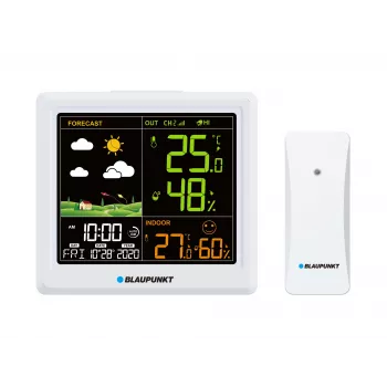 Estación meteorológica BLAUPUNKT WS25WH — mediciones interior/exterior, sensores inalámbricos
