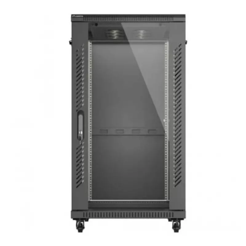 Armario rack 19 pulgadas LANBERG 22HE 600x1000 mm, negro, puertas de cristal delanteras y traseras