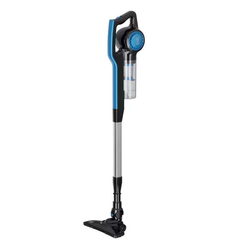 Aspirador vertical con cable Black+Decker BXVMS602E 3 en 1, 600 W, sin bolsa, ciclónico, 0,8 l, filtro EPA, cable de 6 m, negro/azul