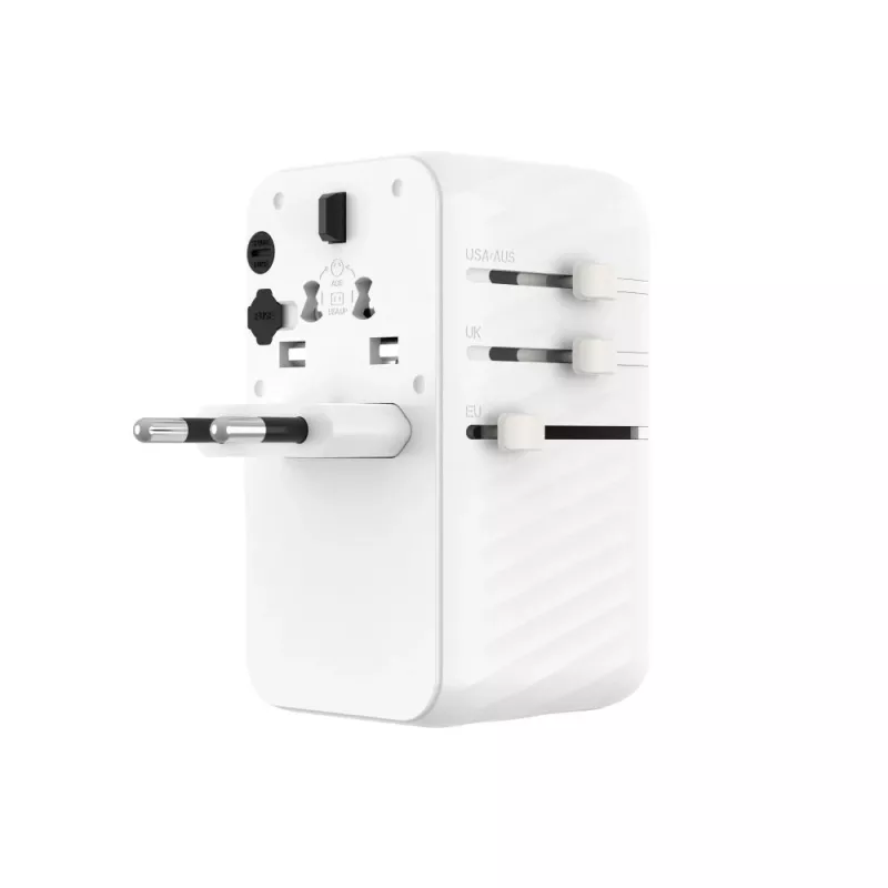 Adaptador de viaje FIXED Voyager 85W para EU, UK y USA/AUS, con 4xUSB-C y 1xUSB salida | Adaptador
