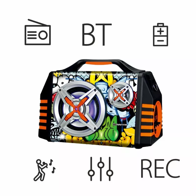 Altavoz portátil Manta SPK1005PRO Helios 2, negro