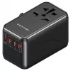 Cargador Vention FJGB0 100W GaN con 3× USB-C y 1× USB-A, negro
